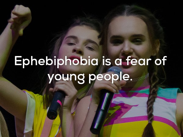 Ephebiphobia is the fear of young people.
