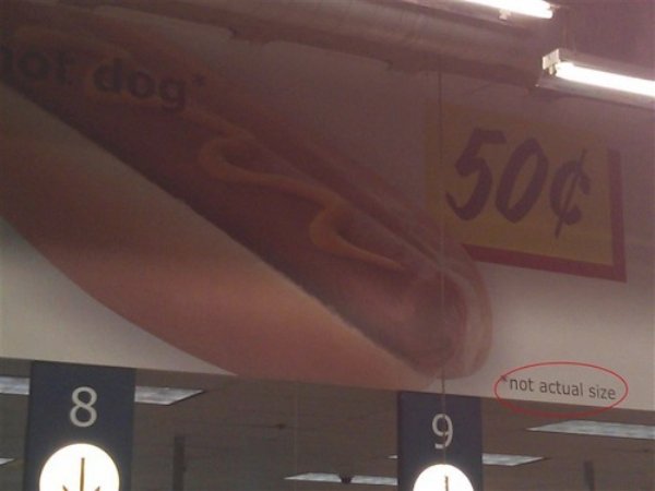 Hot dog - hot dog not actual size