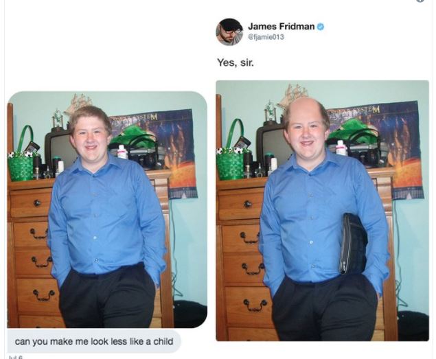 james fridman photoshop - James Fridman Yes, sir. can you make me look less a child