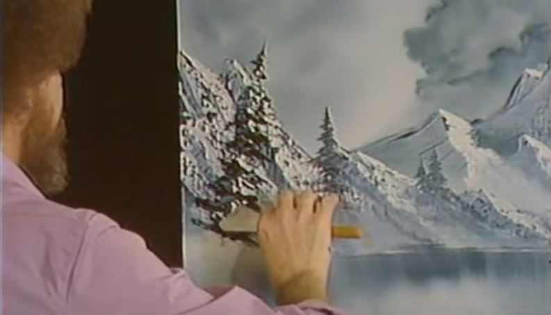 A fan once approached Bob Ross and said ‘Bob, I could never paint, because I’m colour-blind. All I can see is gray tones’. This prompted Ross to paint an entire painting using only grays and whites