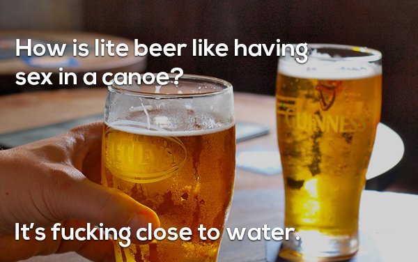 Pun about lite beer