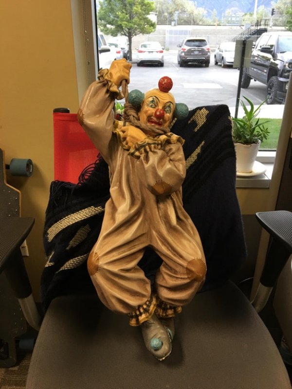 Scary clown thrift shop find