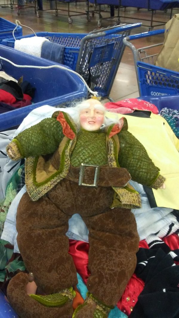Scary old man doll at found at a thrift shop