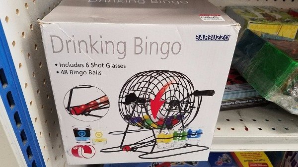 Thriftshop treasure of a drinking bingo game