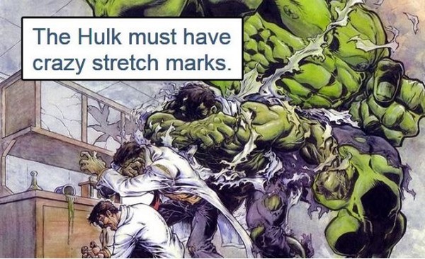 hulk transformation - The Hulk must have crazy stretch marks.