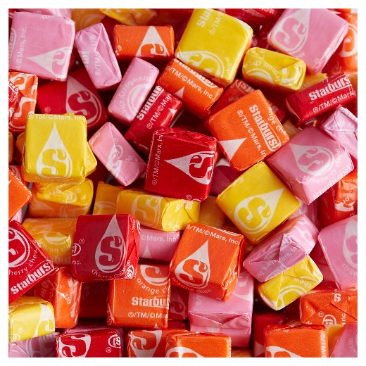 Last weekend I was eating starbursts and a lady approached me so naturally, I put a wrapped starburst in my mouth.