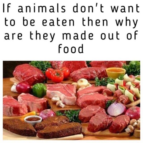 if animals didn t want to be eaten - If animals don't want to be eaten then why are they made out of food