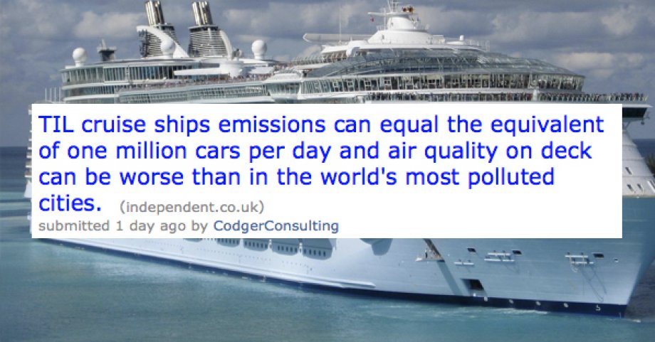 oasis of the seas - Timbalan Meldedures Mengerrerantww Til cruise ships emissions can equal the equivalent of one million cars per day and air quality on deck can be worse than in the world's most polluted cities. independent.co.uk submitted 1 day ago by 