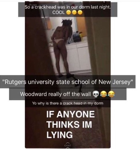 vehicles beyond this point - So a crackhead was in our dorm last night. Cool "Rutgers university state school of New Jersey" Woodward really off the wall Yo why is there a crack head in my dorm If Anyone Thinks Im Lying Chat
