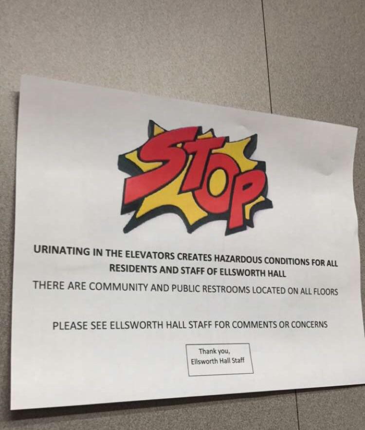 graphics - Urinating In The Elevators Creates Hazardous Conditions For All Residents And Staff Of Ellsworth Hall There Are Community And Public Restrooms Located On All Floors Please See Ellsworth Hall Staff For Or Concerns Thank you, Ellsworth Hall Staff