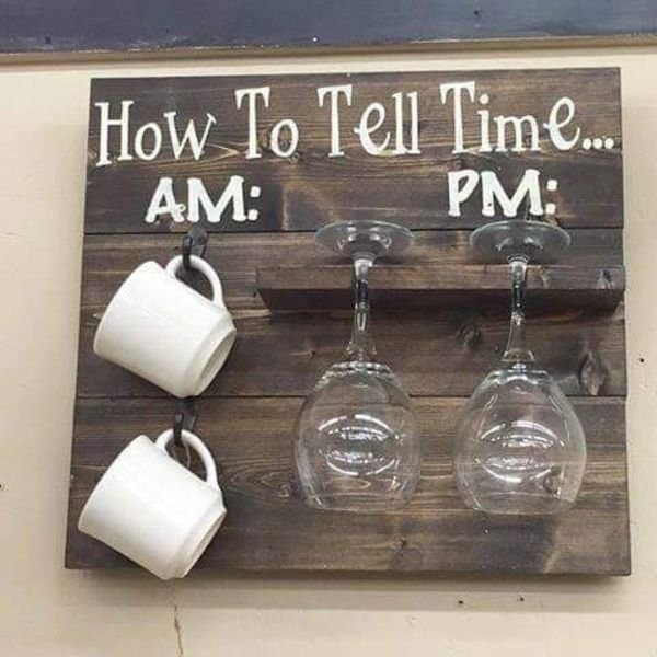 tell time coffee and wine - How To Tell Time... Am Pm