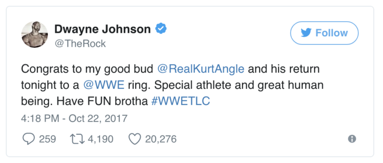 david duke trump tweet charlottesville - Dwayne Johnson Congrats to my good bud @ RealKurtAngle and his return tonight to a ring. Special athlete and great human being. Have Fun brotha 259 124,190 20,276