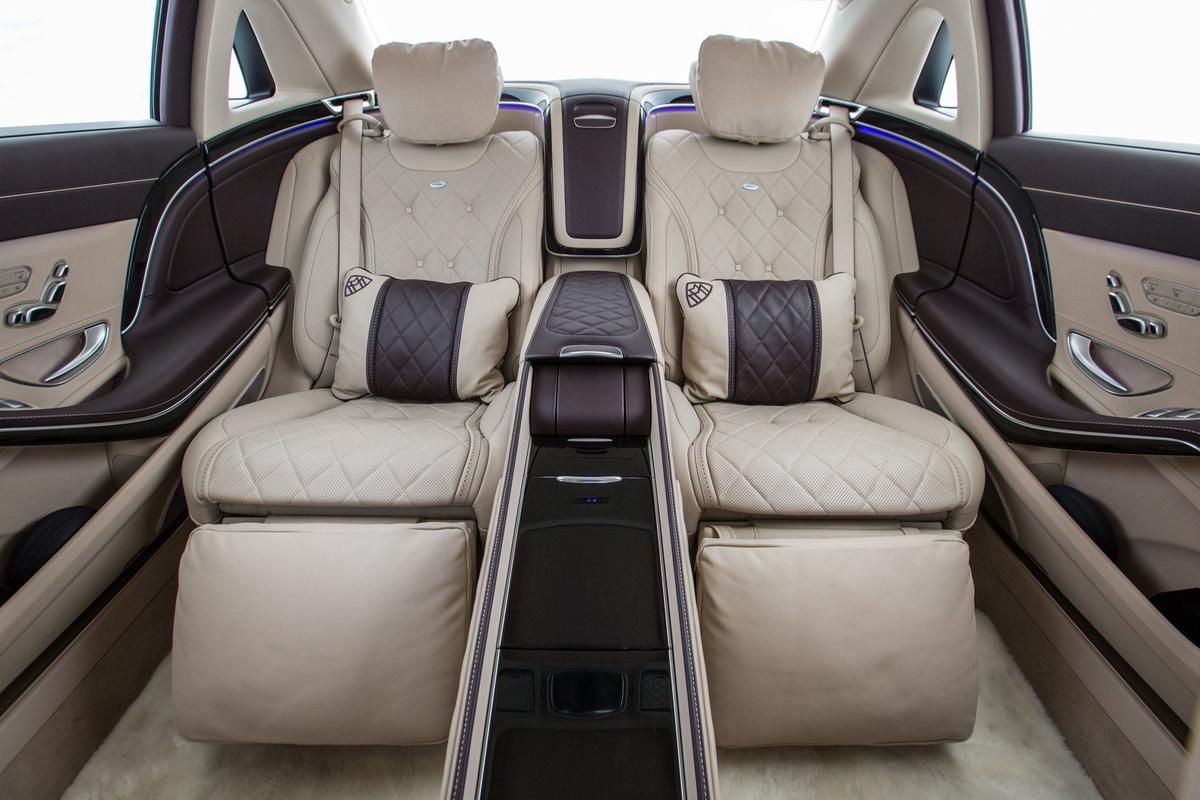 The backseats of the Mercedes-Maybach S600