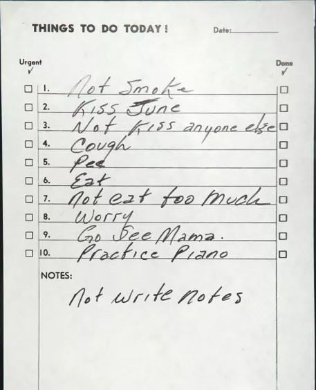 Johnny Cash’s to-do list sold at auction for over $6,000.