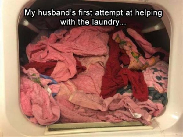 do laundry reddit - My husband's first attempt at helping with the laundry...