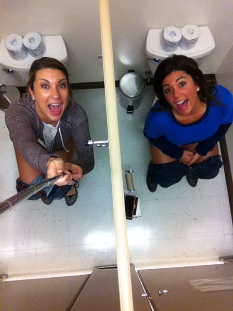 best friends toilet selfie