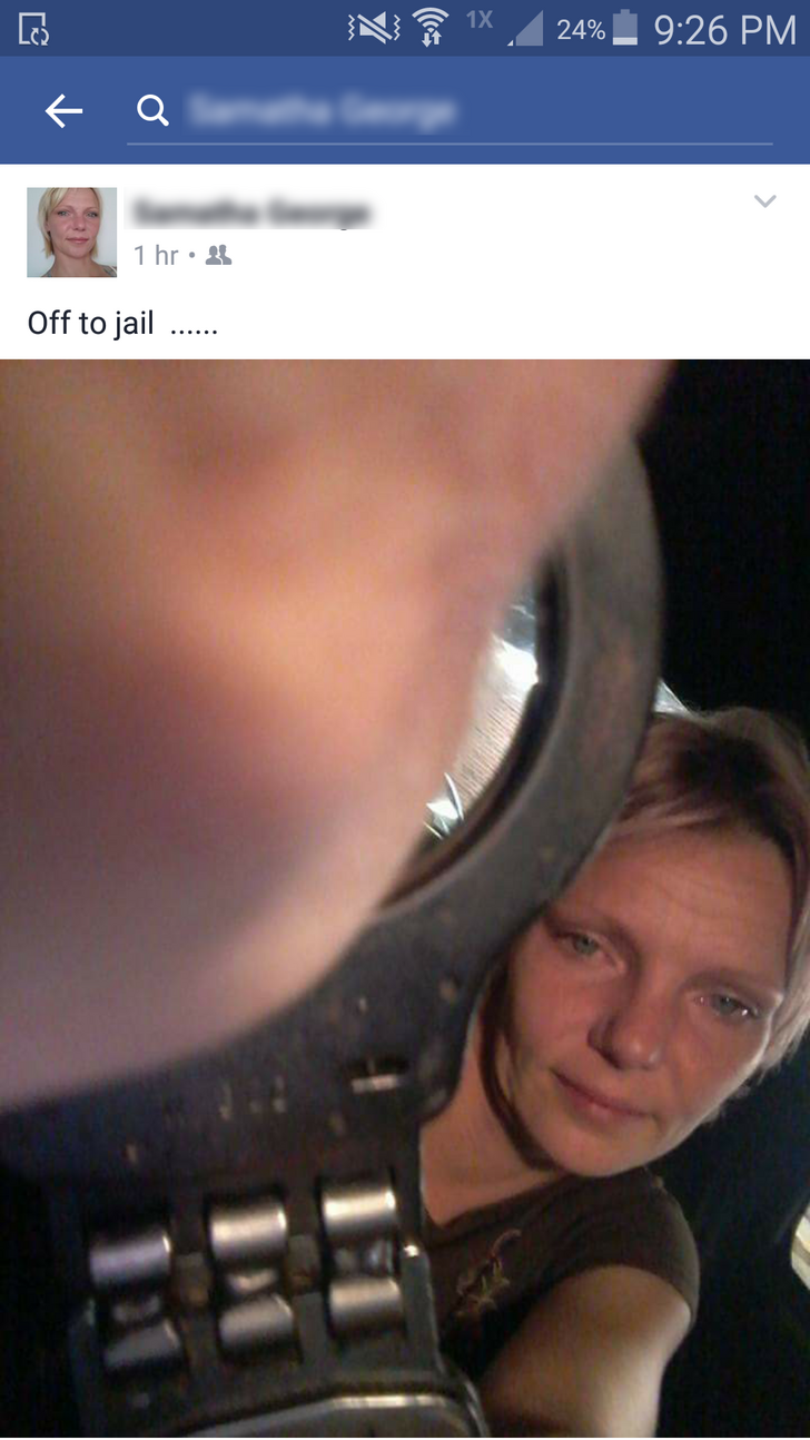 inappropriate selfies - N _24% 1 hr. th Off to jail.......