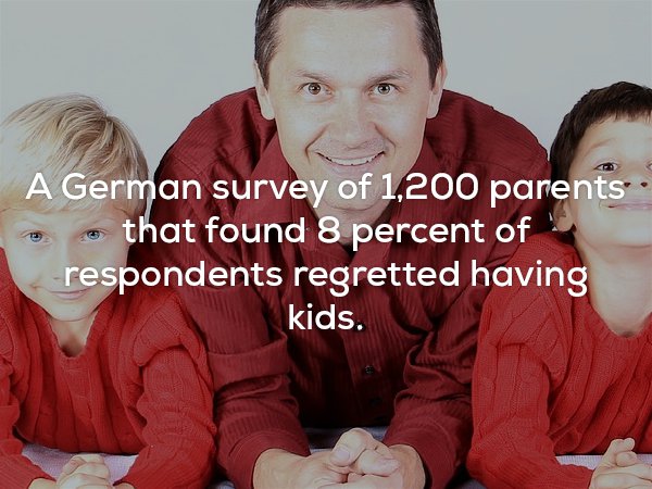 friendship - A German survey of 1,200 parents o that found 8 percent of respondents regretted having kids.