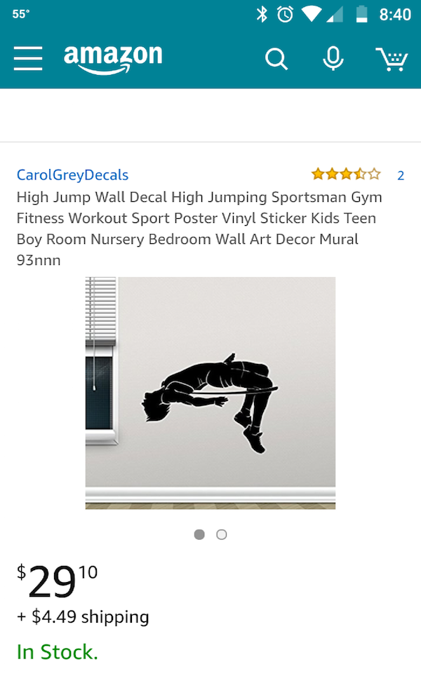 fail multimedia - 55 . amazon a 2 CarolGreyDecals T High Jump Wall Decal High Jumping Sportsman Gym Fitness Workout Sport Poster Vinyl Sticker Kids Teen Boy Room Nursery Bedroom Wall Art Decor Mural 93nnn rrrrrr $2910 $4.49 shipping In Stock