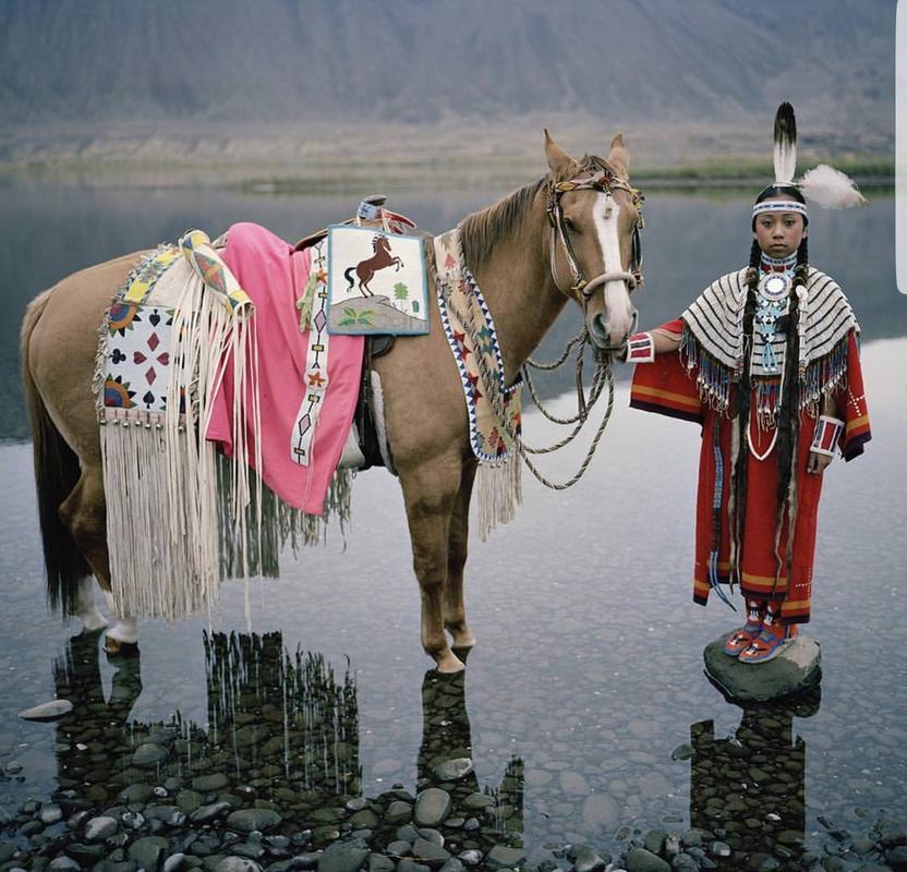 Wanapum girl with her horse from Central Washington