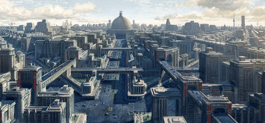 An artistic rendering of what Berlin would have eventually become if Germany won World War II based on Adolf Hitler’s ideas and Albert Speer’s design plans.