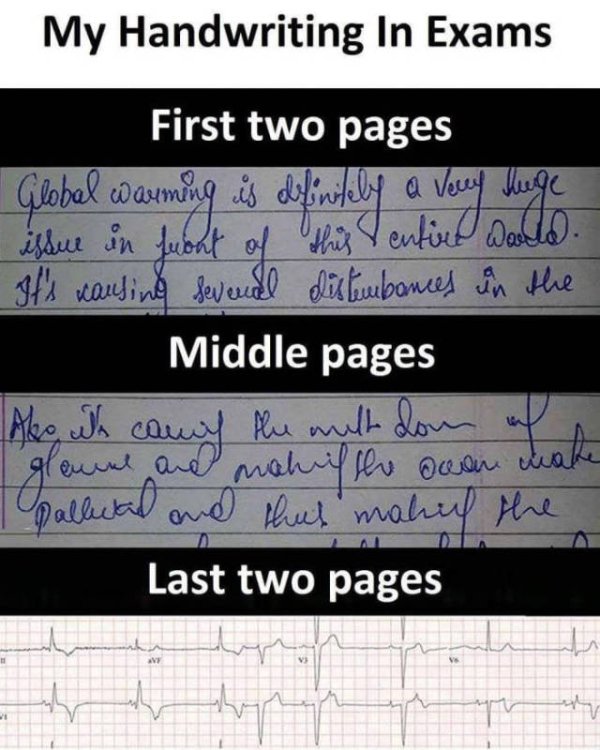 handwriting in exam - My Handwriting In Exams First two pages Global warming is definitely a Verly huge issue in suont of this entire world. It's causing several disturbances in the Middle pages Abe wts canh the math don of I ground and mahich the ocean w