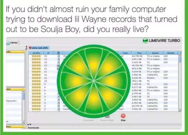lime wure - If you didn't almost ruin your family computer trying to download lil Wayne records that turned out to be Soulja Boy, did you really live? Larwy Limewire Turbo 5.16 Te 2. Co