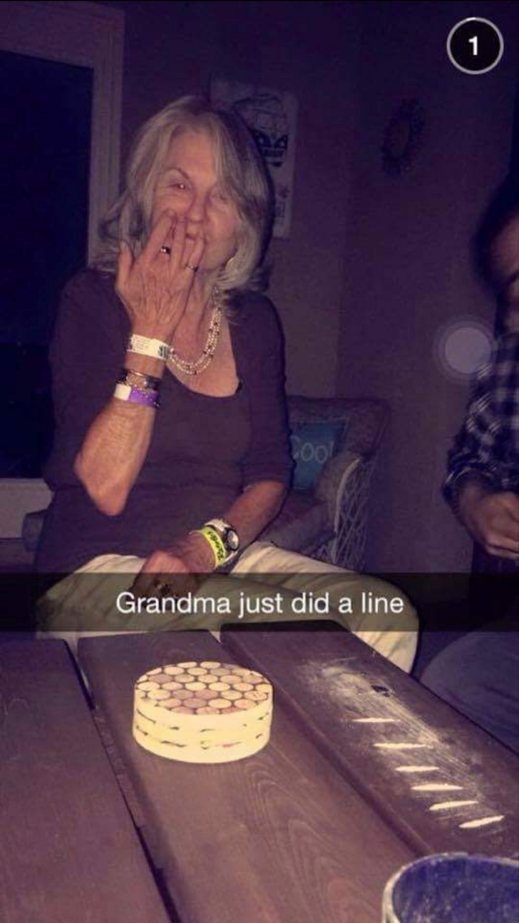 fun - Grandma just did a line