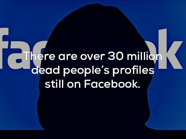 sky - There are over 30 million dead people's profiles still on Facebook.