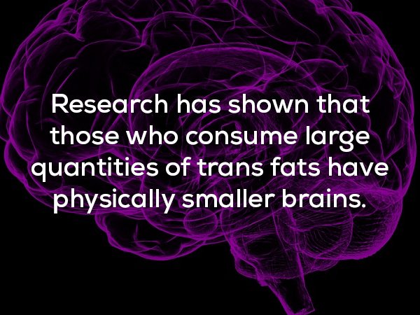 graphic design - Research has shown that those who consume large quantities of trans fats have physically smaller brains.