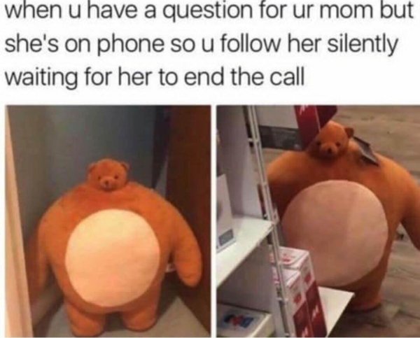 wholesome meme Meme - when u have a question for ur mom but she's on phone so u her silently waiting for her to end the call
