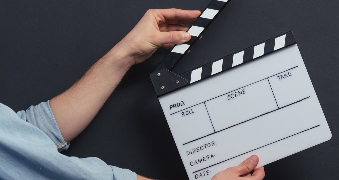 Clapperboards in movies. They're used as a visual reference to sync the audio and the video together in editing.