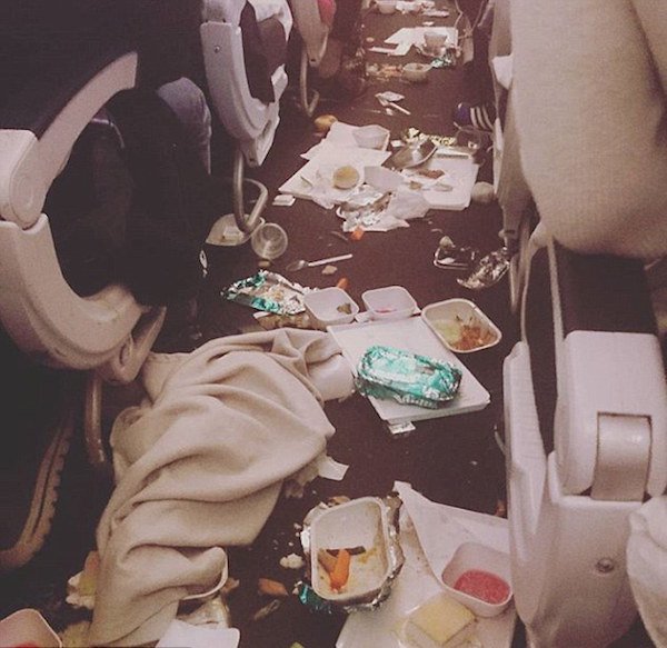 “Passengers of a certain ethnicity are by far the most rude and obnoxious in my experience, especially the older ones.
Had a gentleman aggressively push his food off his tray, falling all over my shoe and some of my pants, because we didn’t have a choice he liked.
Had a gentleman straight up spit on the floor when asked him to put his tray table up.
Had people sh*t literally on the toilet seat, not in the toilet.
People leaving DIRTY diapers in the seat back pockets.
Had near riots and on board theft.”