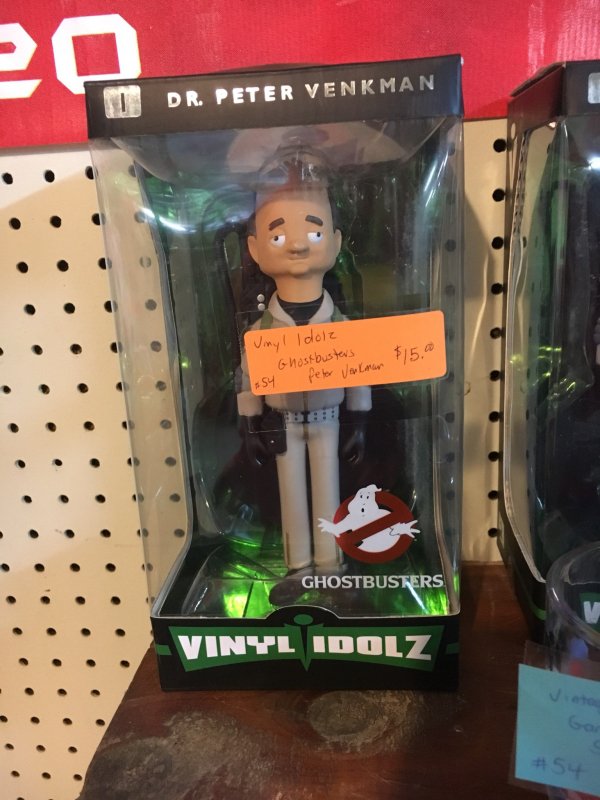 wtf thrift store find toy - Dr. Peter Venkman Vinyl Idole Ghostbusters 354 Peter Venkman $15.00 15. Ghostbusters Vinyl Idolz Gor 154