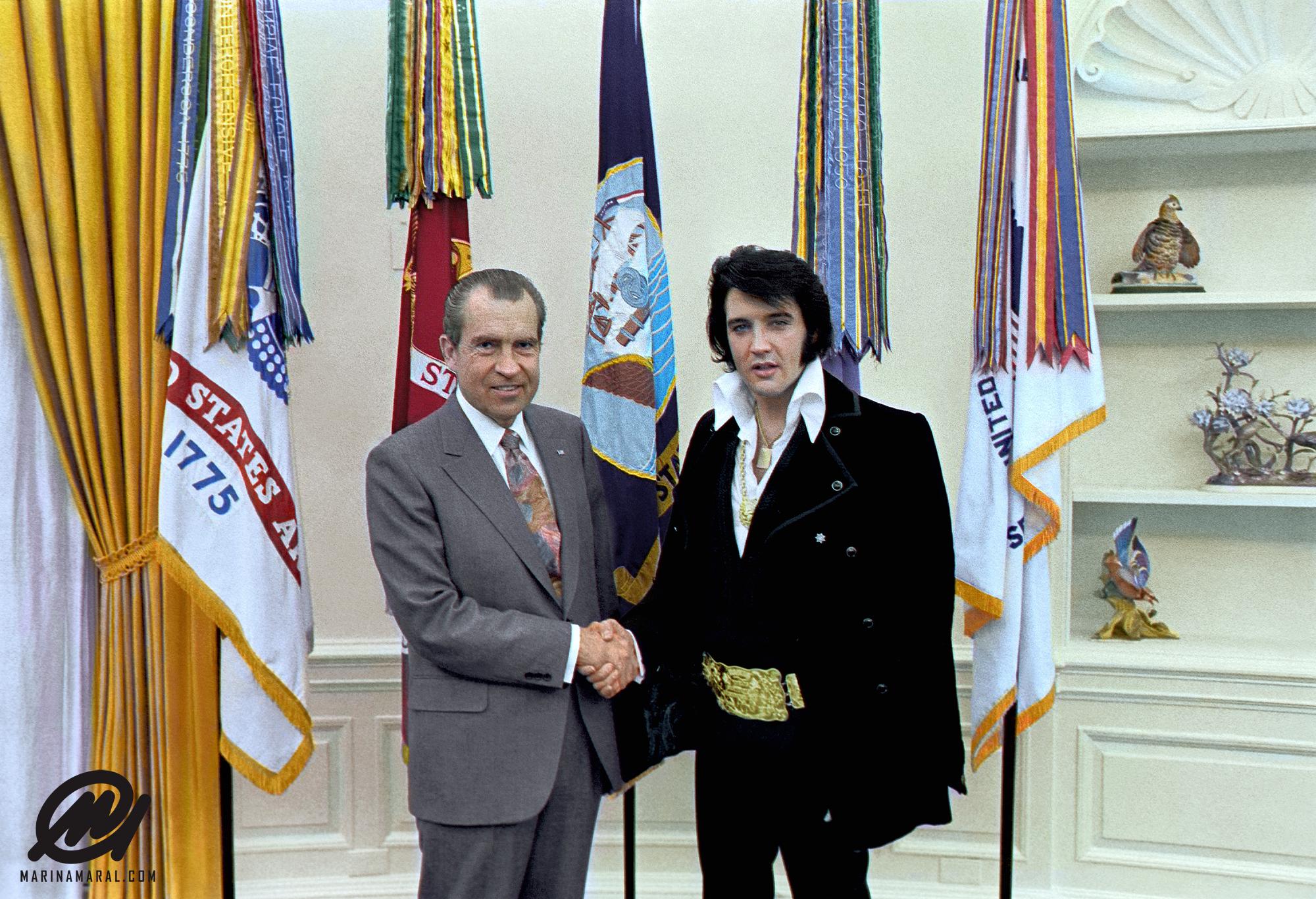 Richard M. Nixon and Elvis Presley at the White House – 1970