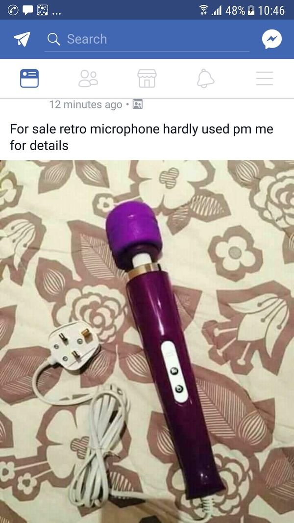 lilac - l 48% 7 Q Search 12 minutes ago For sale retro microphone hardly used pm me for details