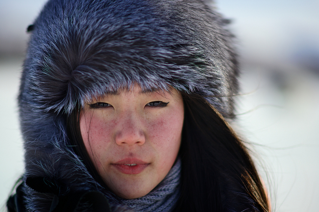 Ethnic Even girl, Topolinoe village, Verkhoyansk mountains, Yakutia, Siberia, Russia