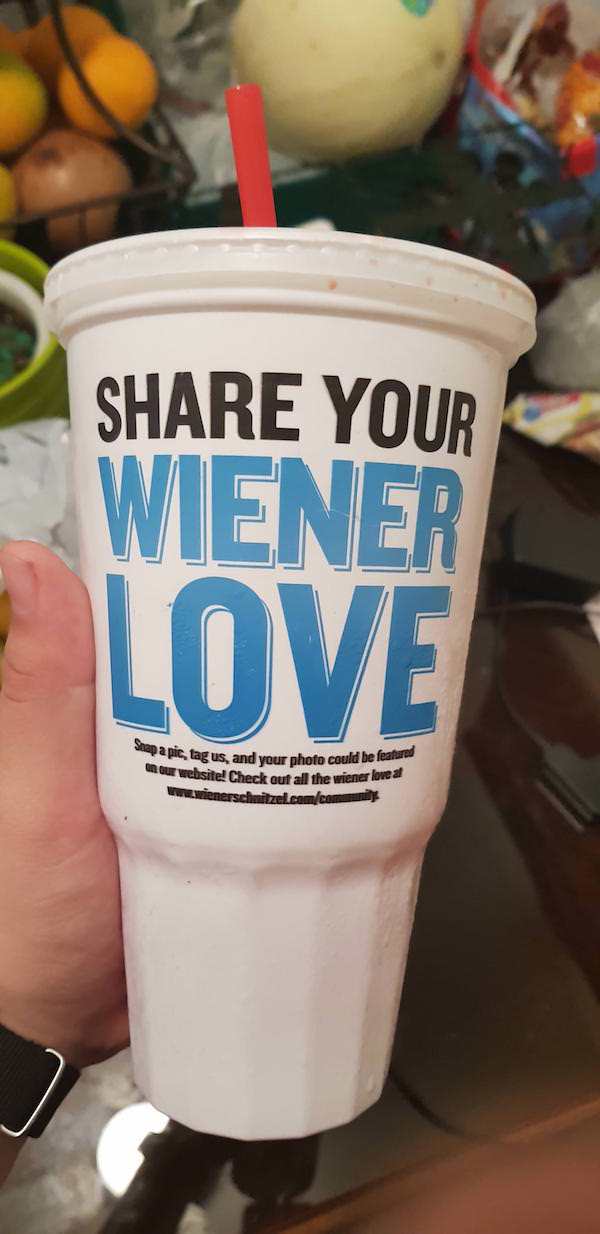 failed job milkshake - Your Wiener Love Papic, tag us, and your photo could be fear de website! Check out all the wiener love a W ienerschnitzel.comcom