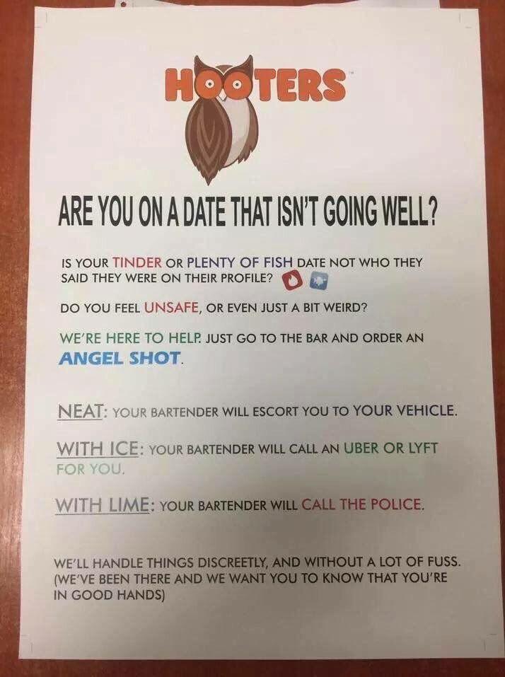 hooters angel shot - Hooters Are You On A Date That Isn'T Going Well? Is Your Tinder Or Plenty Of Fish Date Not Who They Said They Were On Their Profile? Do You Feel Unsafe, Or Even Just A Bit Weird? We'Re Here To Help. Just Go To The Bar And Order An Ang