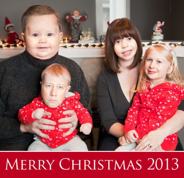 “Wife wanted a family portrait for Christmas. This is what she got.”