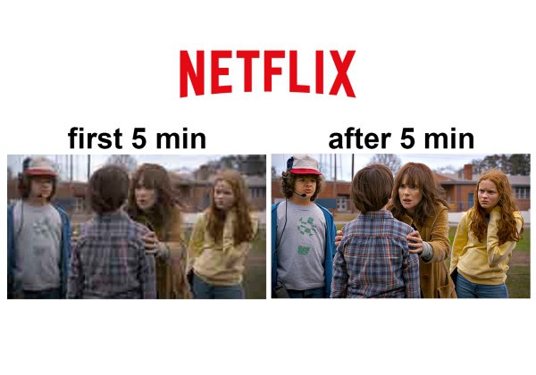 human behavior - Netflix first 5 min after 5 min