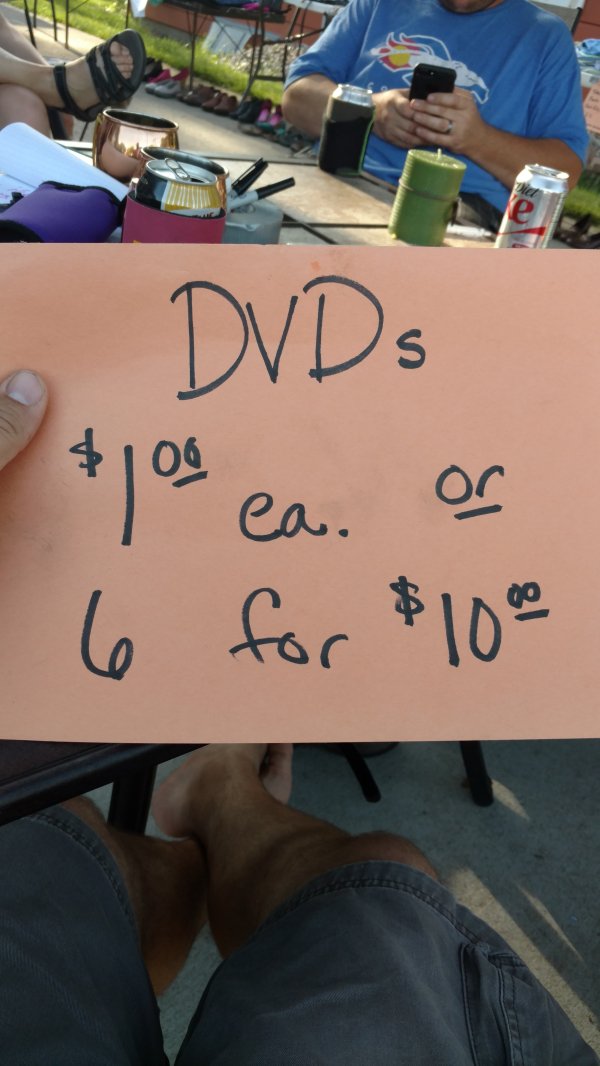 fail hand - DVDs jos ea of 6 for $100