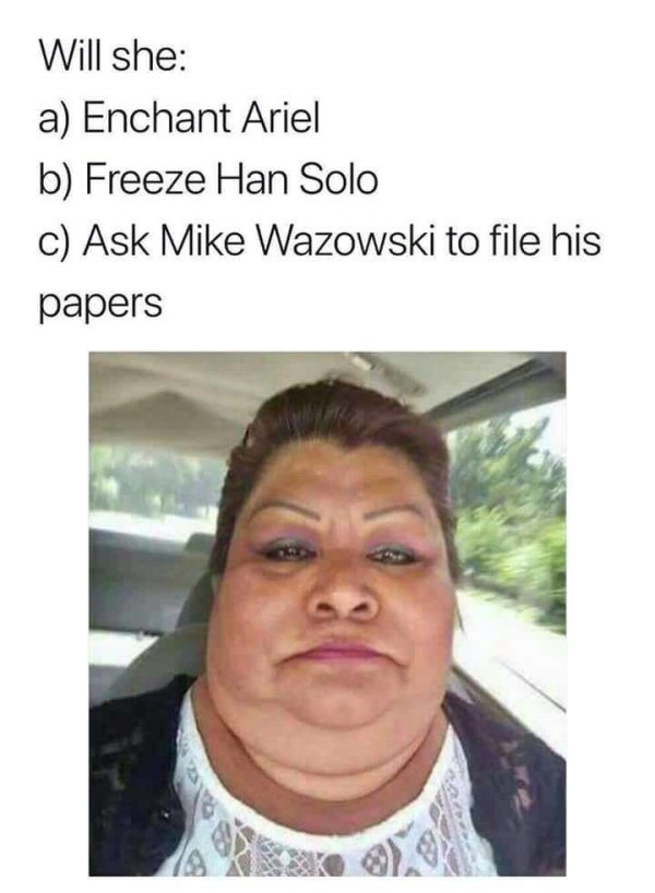 will she enchant ariel freeze han solo - Will she a Enchant Ariel b Freeze Han Solo c Ask Mike Wazowski to file his papers