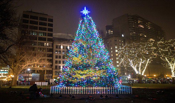 In 1918 and for the past 40 years, the Canadian province of Nova Scotia has sent the city of Boston a giant Christmas tree as a thank you for their support after the 1917 Halifax explosion.