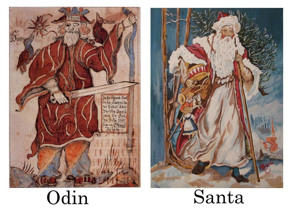 The Nazi party tried to turn Christmas into a nonreligious holiday celebrating the coming of Hitler, with Saint Nicholas replaced by Odin the “Solstice Man” and swastikas on top of Christmas trees.
