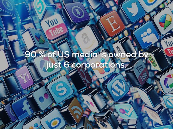social media is manipulation you - You Tube You 90 % of Us media is owned by just 6 corporations.