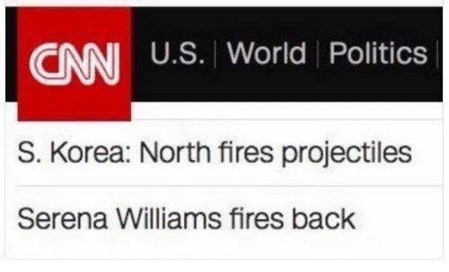 thank god for serena williams - Cm U.S. World Politics S. Korea North fires projectiles Serena Williams fires back