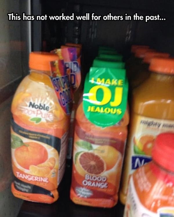 orange drink - This has not worked well for others in the past... Make Noble Jealous Tangerine Blood Orange