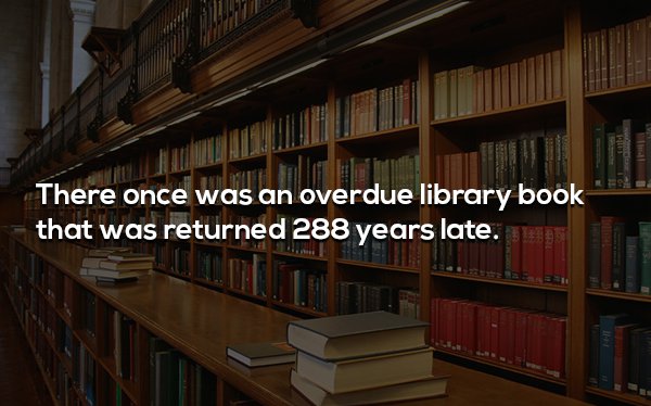 library books best - There once was an overdue library book that was returned 288 years late.