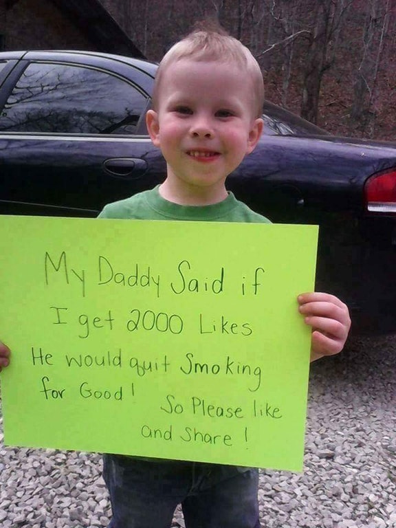 if i get likes my father quits smoking - My Daddy Said if I get 2000 He would quit Smoking for Good! So Please and ! E